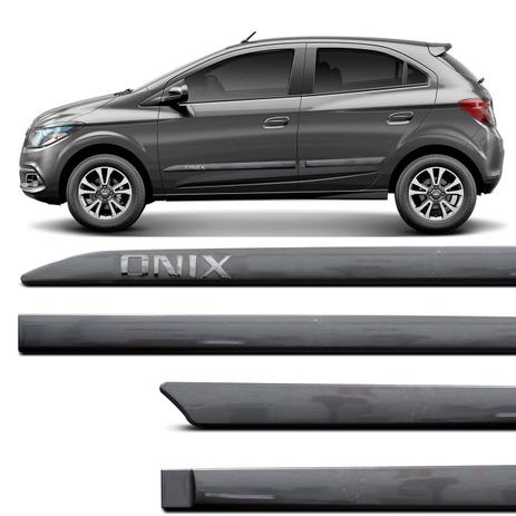 Menor preço em Jogo de Friso Lateral Facão Onix 2012 a 2019 Cinza Grafite Grafia Cromado Alto Relevo - Zp