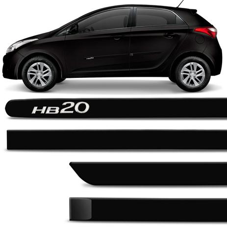 Jogo de Friso Lateral HB20 2012 a 2019 Preto Onix Grafia Cromado Alto Relevo Tipo Borrachão - Zp Menor preço em Jogo de Friso Lateral HB20 2012 a 2019 Preto Onix Grafia Cromado Alto Relevo Tipo Borrachão - Zp
