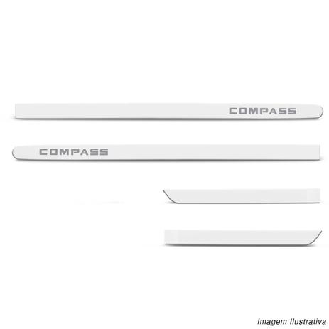 Jogo De Friso Lateral Jeep Compass 2017 A 2019 Branco Ambiente Cor Original Grafia Dupla Face - Zp Menor preço em Jogo De Friso Lateral Jeep Compass 2017 A 2019 Branco Ambiente Cor Original Grafia Dupla Face - Zp