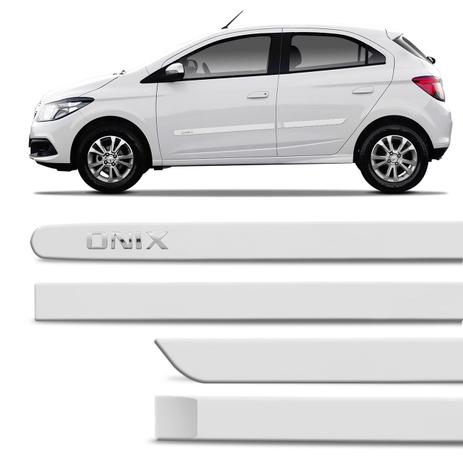 Menor preço em Jogo de Friso Lateral Onix 2012 a 2019 Branco Summit Grafia Cromado Alto Relevo Tipo Borrachão - Zp