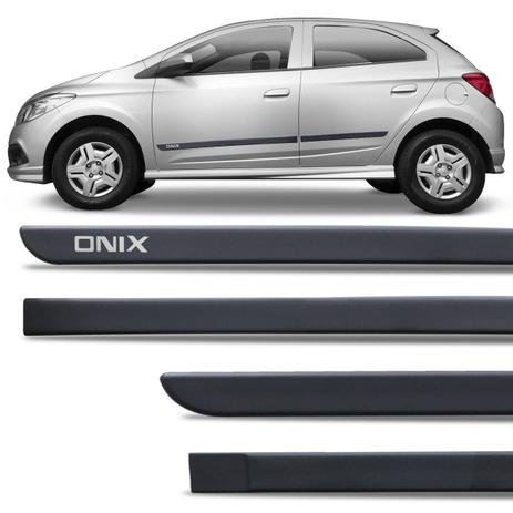 Jogo de Friso Lateral Tipo Borrachão Chevrolet Onix Preto Fosco Grafia Personalizada - Inbraca Menor preço em Jogo de Friso Lateral Tipo Borrachão Chevrolet Onix Preto Fosco Grafia Personalizada - Inbraca