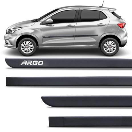 Jogo de Friso Lateral Tipo Borrachão Fiat Argo Preto Fosco Grafia Personalizada - Inbraca Menor preço em Jogo de Friso Lateral Tipo Borrachão Fiat Argo Preto Fosco Grafia Personalizada - Inbraca