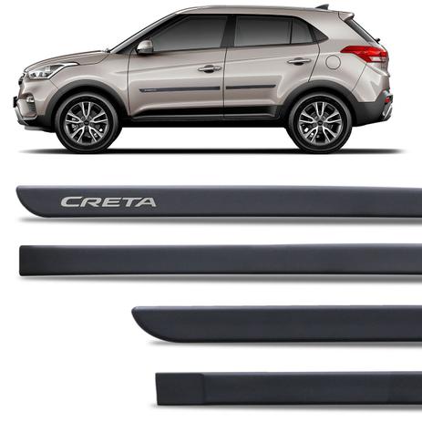 Jogo de Friso Lateral Tipo Borrachão Hyundai Creta Preto Fosco Grafia Personalizada - Inbraca Menor preço em Jogo de Friso Lateral Tipo Borrachão Hyundai Creta Preto Fosco Grafia Personalizada - Inbraca
