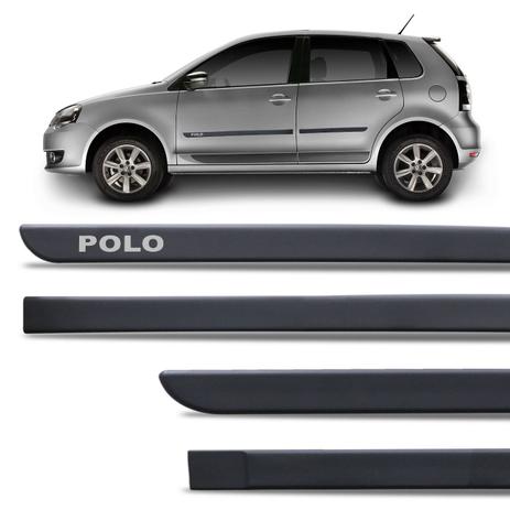 Jogo de Friso Lateral Tipo Borrachão Polo Hatch Sedan Novo Polo Preto Fosco Grafia Personalizada - Inbraca Menor preço em Jogo de Friso Lateral Tipo Borrachão Polo Hatch Sedan Novo Polo Preto Fosco Grafia Personalizada - Inbraca