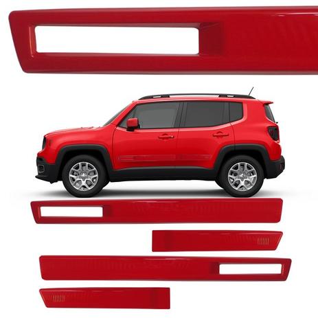 Jogo de Friso Lateral TopMix para Jeep Renegade Vazado Cor Vermelho Colorado - Sean car Menor preço em Jogo de Friso Lateral TopMix para Jeep Renegade Vazado Cor Vermelho Colorado - Sean car
