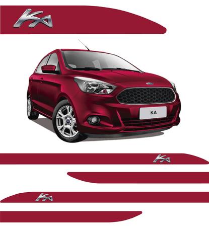 Jogo de Frisos Laterais Ford Ka SLIM Vermelho Merlot c/ Nome Cromado Alto Relevo - Flash Menor preço em Jogo de Frisos Laterais Ford Ka SLIM Vermelho Merlot c/ Nome Cromado Alto Relevo - Flash