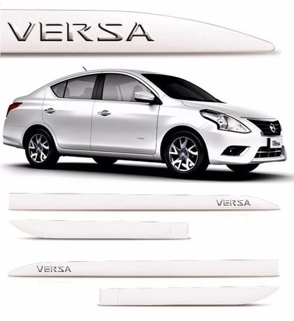 Jogo de Frisos Laterais SLIM Nissan Versa Branco Aspen c/ Nome Cromado Alto Relevo - Flash Menor preço em Jogo de Frisos Laterais SLIM Nissan Versa Branco Aspen c/ Nome Cromado Alto Relevo - Flash