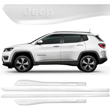 Jogo de frisos pintado Jeep Compass branco polar - 2017 a 2019 - Mgt Menor preço em Jogo de frisos pintado Jeep Compass branco polar - 2017 a 2019 - Mgt