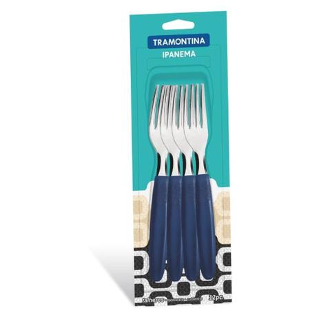 Jogo de garfos de mesa 12 peças azul - Ipanema - Tramontina é boa?