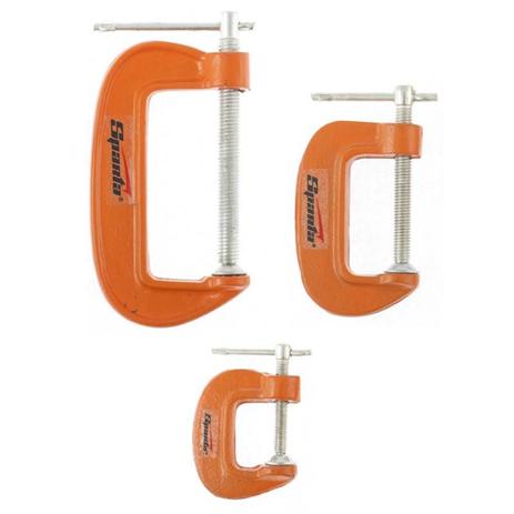 Jogo de Grampos Tipo C com 3 Peças SPARTA - Toolsworld Menor preço em Jogo de Grampos Tipo C com 3 Peças SPARTA - Toolsworld