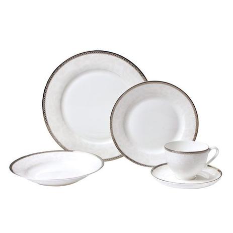 Jogo De Jantar Porcelana Silver Real 30 Pecas Pratos Xicaras Cha - Dm brasil Menor preço em Jogo De Jantar Porcelana Silver Real 30 Pecas Pratos Xicaras Cha - Dm brasil