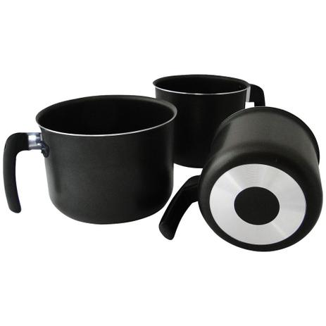 Jogo de Leiteira Caneco Fervedor de Alumínio Com Teflon Preto 3 Peças - Epm Home é boa?