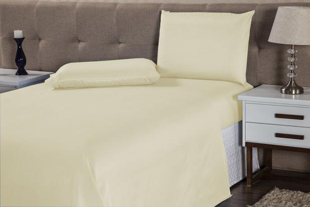 Jogo De Lençol Casal 3 Pçs Box Conjugado Alt. 43cm Percal 400 Fios Penteado Palha - Aretusa confecções é boa?