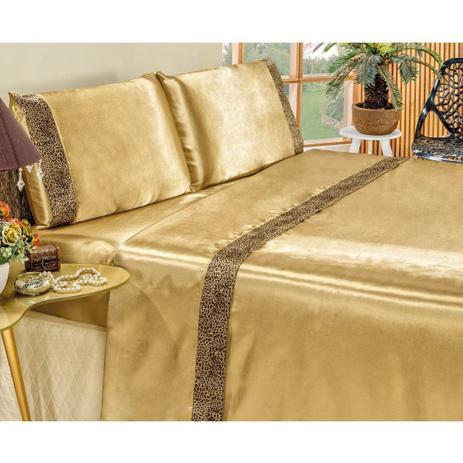 Jogo de Lençol Casal King Liso Safari 04 Peças Tecido Cetim Charmousse - Dourado - Bia enxovais Menor preço em Jogo de Lençol Casal King Liso Safari 04 Peças Tecido Cetim Charmousse - Dourado - Bia enxovais