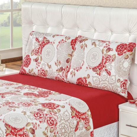 Jogo de Lençol Casal Malha 100 Algodão 4 Peças - Floral Vermelho - Bia enxovais é boa?