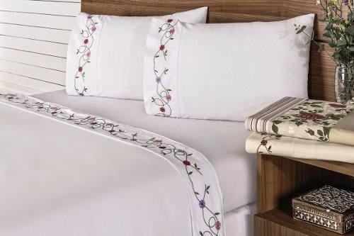 Jogo De Lençol King Tropicale 04 Peças Bordado 100 Algodão - Finos enxovais é boa?