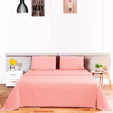Jogo de lençol organizador Camesa Loft casal rose - Indefinido Menor preço em Jogo de lençol organizador Camesa Loft casal rose - Indefinido
