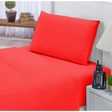 Jogo De Lençol Solteiro 02 Peças microfibra vermelho - Linha avulsa enxovais é boa?