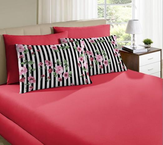Menor preço em Jogo de Lençol Solteiro com elastico 2 Peças Classic Rose - Portallar