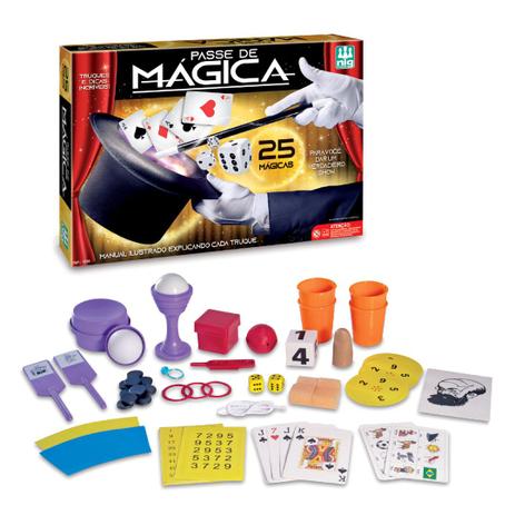 Jogo de magicas 25 truques com acessórios - Nig Menor preço em Jogo de magicas 25 truques com acessórios - Nig