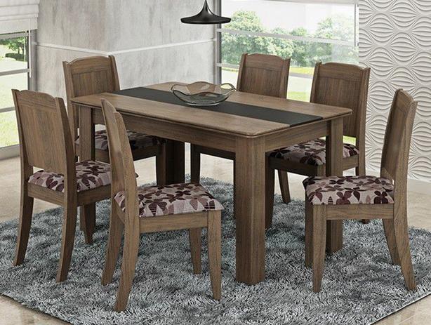 Jogo De Mesa Bárbara Marrocos/Preto Com 06 Cadeiras Bárbara Marrocos/Floral Bordô Cimol Menor preço em Jogo De Mesa Bárbara Marrocos/Preto Com 06 Cadeiras Bárbara Marrocos/Floral Bordô Cimol