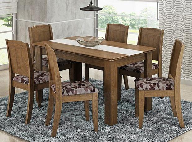Jogo De Mesa Bárbara Savana/Branco Com 06 Cadeiras Bárbara Savana/Floral Bordô Cimol Menor preço em Jogo De Mesa Bárbara Savana/Branco Com 06 Cadeiras Bárbara Savana/Floral Bordô Cimol