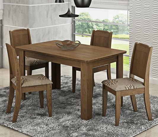 Jogo De Mesa Bárbara Savana Com 04 Cadeiras Bárbara Savana/Café Cimol Menor preço em Jogo De Mesa Bárbara Savana Com 04 Cadeiras Bárbara Savana/Café Cimol