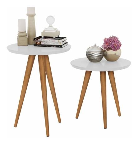 Jogo de Mesinha Retrô Apoio e Lateral Classic Branco Brilho - Compre Aqui é ruim? Jogo de Mesinha Retrô Apoio e Lateral Classic Branco Brilho - Compre Aqui é boa?