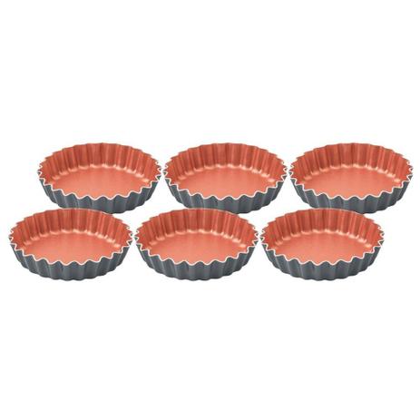 Jogo de Mini Forma de Alumínio 6 Peças Bakery Cinza - Tramontina Menor preço em Jogo de Mini Forma de Alumínio 6 Peças Bakery Cinza - Tramontina