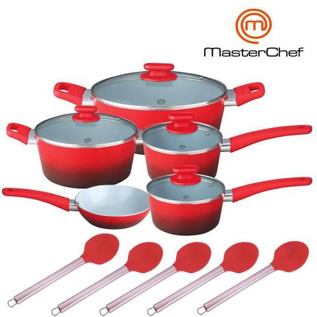 Jogo De Panela Cerâmica 10 Peças Masterchef Original Com Pegadores - Master chef Menor preço em Jogo De Panela Cerâmica 10 Peças Masterchef Original Com Pegadores - Master chef
