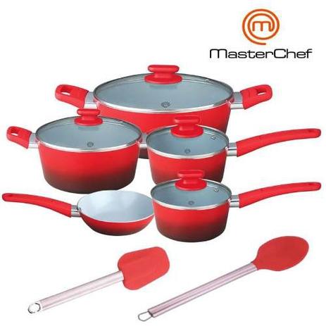 Menor preço em Jogo De Panela Cerâmica 7 Peças Masterchef Original C/colher - Master chef