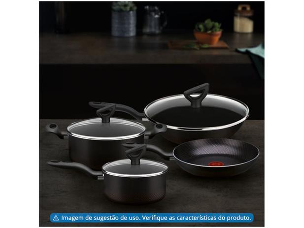 Jogo de Panelas Antiaderente 2,4mm Rochedo Inova - Preto 4 peças