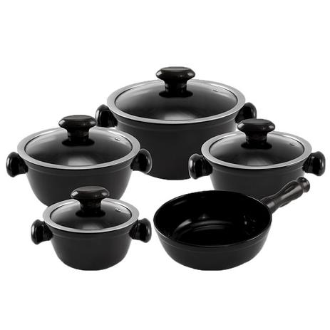 Jogo De Panelas Ceraflame J607141 Chef 5 Pecas Preto Jogo De Panelas Magazine Luiza