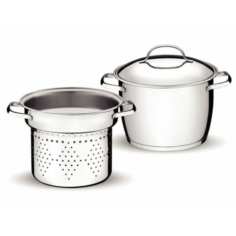 Jogo de Panelas para Pasta Allegra Aço Inox 2 Peças - Tramontina Menor preço em Jogo de Panelas para Pasta Allegra Aço Inox 2 Peças - Tramontina