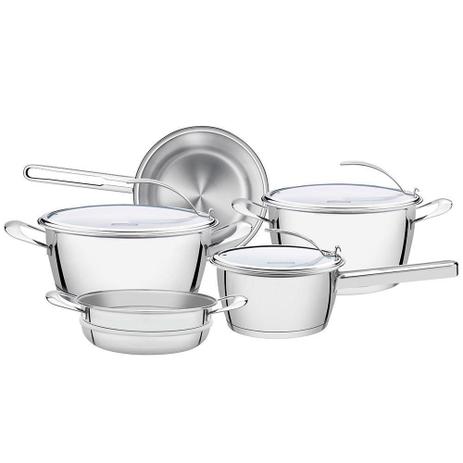 Jogo de Panelas Tramontina Aço Inox Ventura 5 Peças Menor preço em Jogo de Panelas Tramontina Aço Inox Ventura 5 Peças