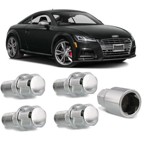 Jogo de Parafuso Roda Antifurto Audi TT 1999 a 2016 Cromado M14 x 1,5 4 Peças com Chave Segredo - Trava tudo é boa?