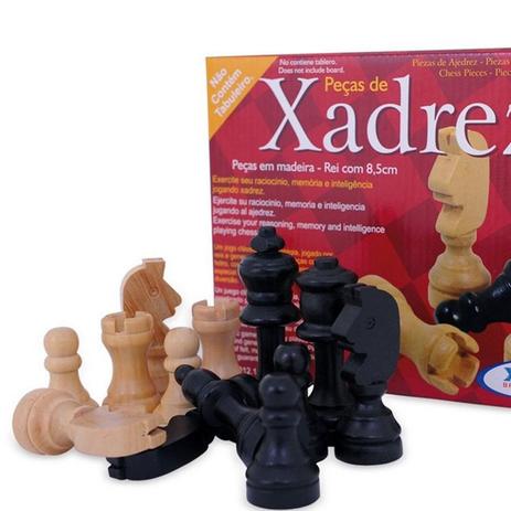 Jogo de Xadrez oficial em Madeira Maciça Rei 10-cm – ARENA