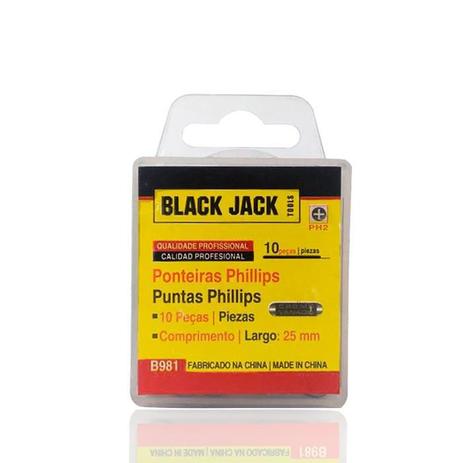Jogo de Pontas Phillips PH2 B981 com 10 Peças Black Jack Menor preço em Jogo de Pontas Phillips PH2 B981 com 10 Peças Black Jack