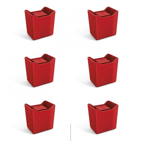 Jogo de Porta Detergente com Dispenser 6 Peças 500ml Premium UZ Vermelho Menor preço em Jogo de Porta Detergente com Dispenser 6 Peças 500ml Premium UZ Vermelho