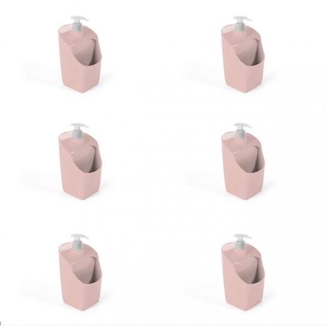 Jogo de Porta Detergente com Dispenser 6 Peças 500ml UZ Rosa Menor preço em Jogo de Porta Detergente com Dispenser 6 Peças 500ml UZ Rosa