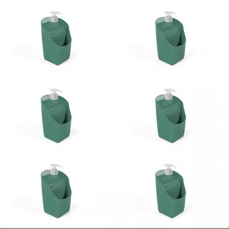 Jogo de Porta Detergente com Dispenser 6 Peças 500ml UZ Verde Menor preço em Jogo de Porta Detergente com Dispenser 6 Peças 500ml UZ Verde