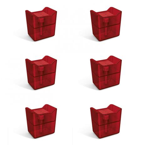 Jogo de Porta Detergente com Dispenser Translúcido 6 Peças 500ml Premium UZ Vermelho Menor preço em Jogo de Porta Detergente com Dispenser Translúcido 6 Peças 500ml Premium UZ Vermelho