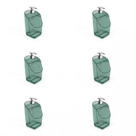 Jogo de Porta Detergente com Dispenser Translúcido 6 Peças 500ml UZ Verde Menor preço em Jogo de Porta Detergente com Dispenser Translúcido 6 Peças 500ml UZ Verde