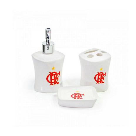 Jogo De Porta Sabonete 3 Peças Porcelana Flamengo - Outros é boa?
