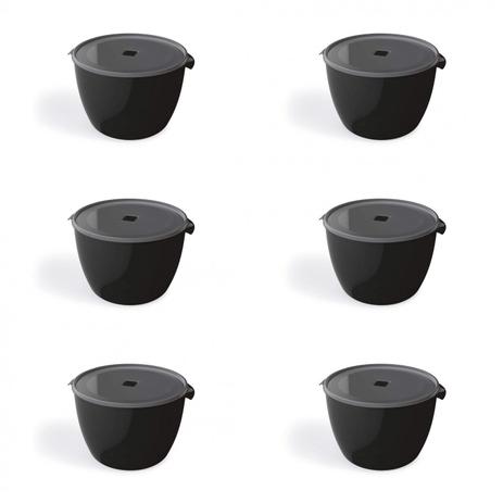 Jogo de Potes de Plástico com Tampa 6 Peças 10L Premium UZ Preto Menor preço em Jogo de Potes de Plástico com Tampa 6 Peças 10L Premium UZ Preto