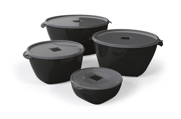 Jogo de Potes De Plástico Redondos Premium 4 Peças UZ Utilidades - Preto Menor preço em Jogo de Potes De Plástico Redondos Premium 4 Peças UZ Utilidades - Preto