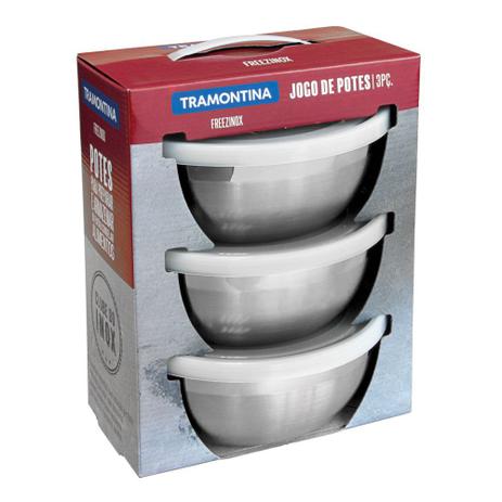 Jogo de Potes Freezinox - 3 Peças - Tramontina Menor preço em Jogo de Potes Freezinox - 3 Peças - Tramontina