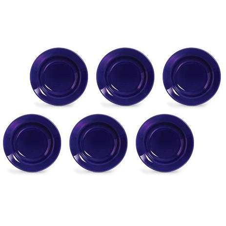 Jogo De Prato Fundo Azul Conjunto 6 Peças Ceramica - Scalla Menor preço em Jogo De Prato Fundo Azul Conjunto 6 Peças Ceramica - Scalla