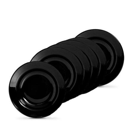Jogo De Prato Fundo Conjunto 6 Peças Preto Ceramica - Scalla Menor preço em Jogo De Prato Fundo Conjunto 6 Peças Preto Ceramica - Scalla
