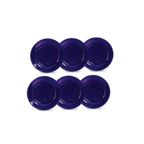 Jogo de Pratos Conjunto Sobremesa Azul Escuro Cerâmica 6 pçs - Scalla é boa?